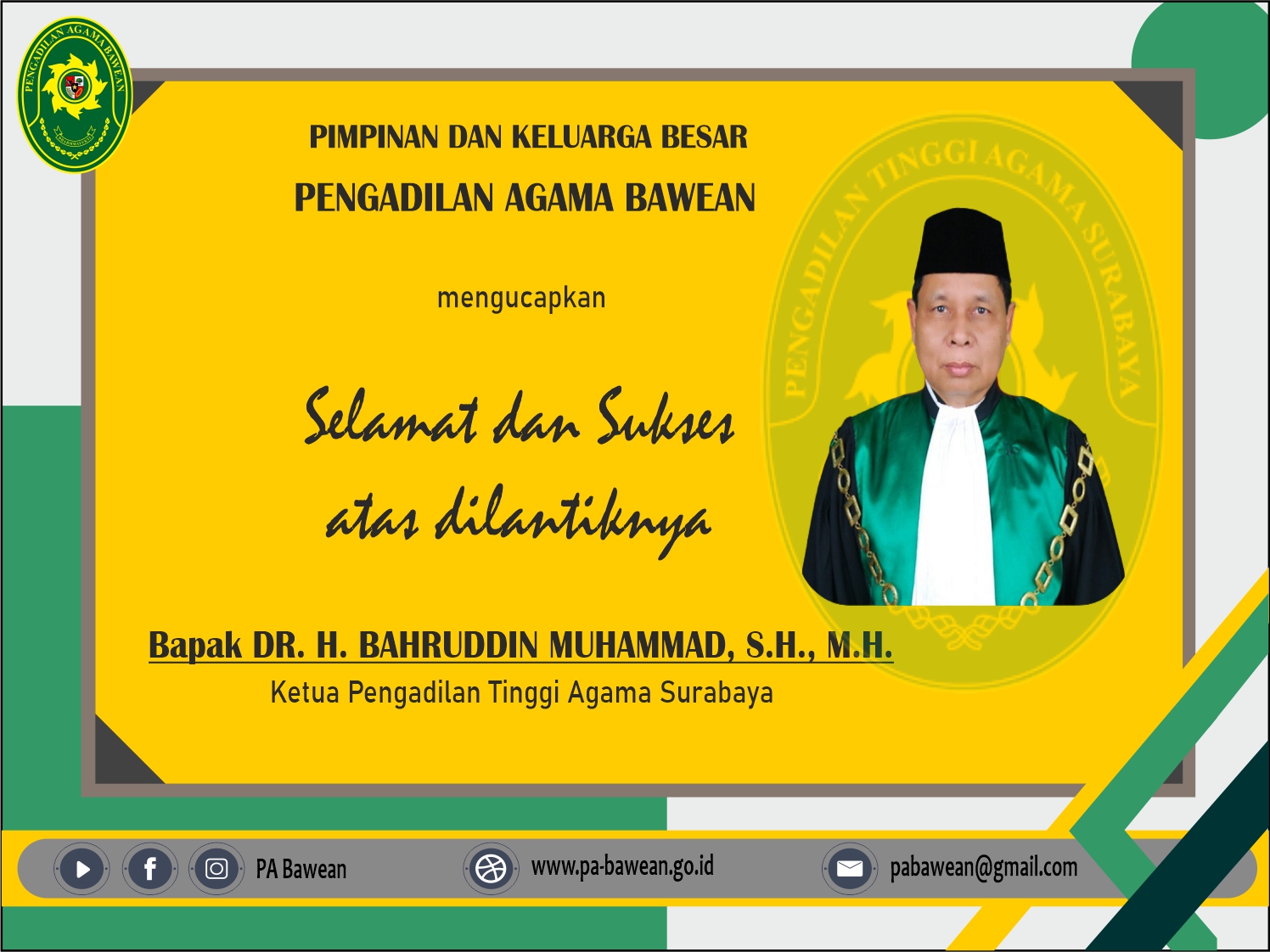 Pelantikan Ketua PTA Surabaya Februari 2022